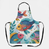 Regenboogvissen in het onderwater schort (Voorkant)