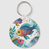 Regenboogvissen in het onderwater sleutelhanger (Achterkant)