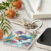 Regenboogvissen in het onderwater sleutelhanger (Voorkant Rechts)