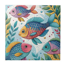 Regenboogvissen in het onderwater tegeltje