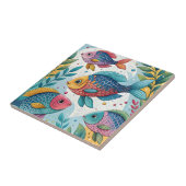 Regenboogvissen in het onderwater tegeltje (Zijkant)