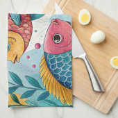 Regenboogvissen in het onderwater theedoek (Quarter Fold)