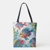 Regenboogvissen in het onderwater tote bag (Achterkant)