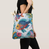 Regenboogvissen in het onderwater tote bag (Dichtbij)