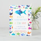 Regenboogvissen onder de Zee "Birthday" Kaart (Staand voorkant)
