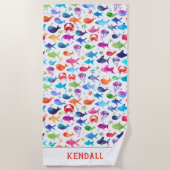 Regenboogvissen onder het Zee Kinder Strandlaken (Voorkant)