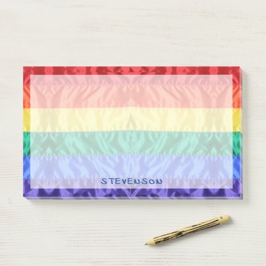 Regenboogvlag aangepaste naam regenboogstrepen LGB Post-it® Notes (Op bureau)