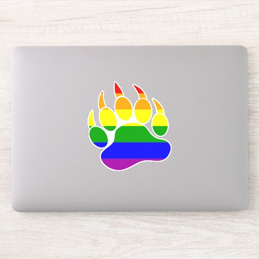 Regenboogvlag Beerpoot Sticker (Computer)