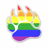 Regenboogvlag Beerpoot Sticker (Voorkant)