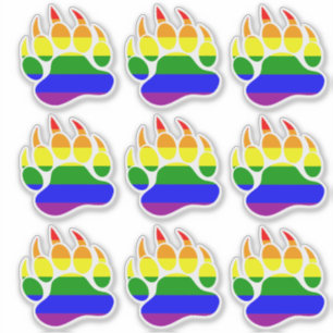 Regenboogvlag Beerpoot Sticker