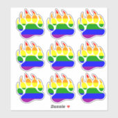 Regenboogvlag Beerpoot Sticker (Vel)