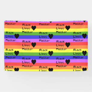 Regenboogvlag Black Lives Matter Tekst LGBTQ Spandoek