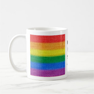 Regenboogvlag breinstaven naadloos patroon koffiemok