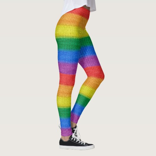 Regenboogvlag breinstaven naadloos patroon leggings (Rechts)