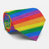 Regenboogvlag breinstaven naadloos patroon stropdas (Opgerold)