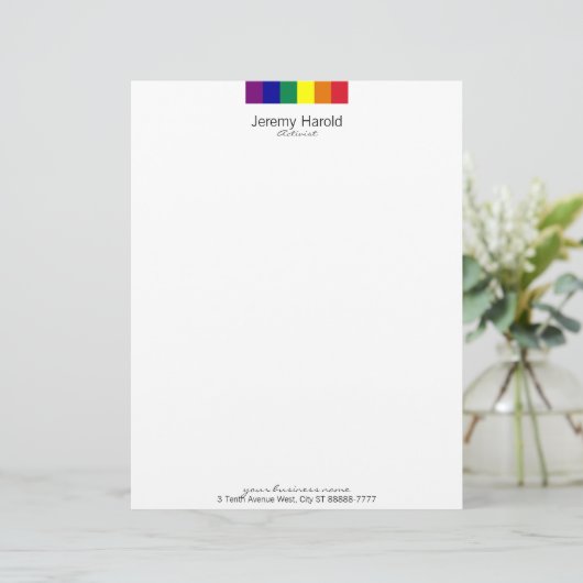 Regenboogvlag Briefhoofd Ontwerp (Staand voorkant)
