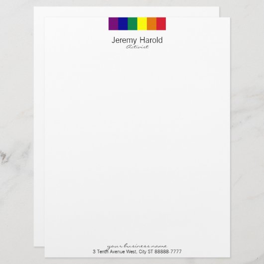 Regenboogvlag Briefhoofd Ontwerp (Voorkant / Achterkant)