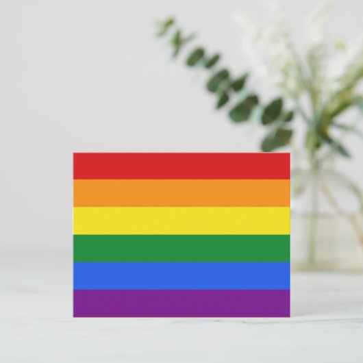 Regenboogvlag briefkaart (Staand voorkant)