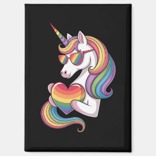 Regenboogvlag eenhoorn hart Gay Pride LGBT Magneet