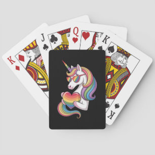 Regenboogvlag Eenhoorn Hart Gay Pride LGBT Pokerkaarten