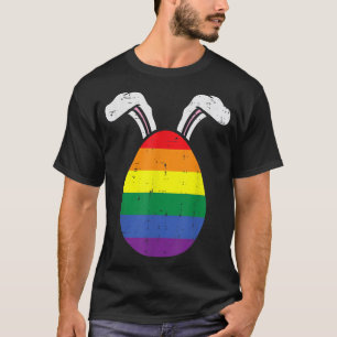 Regenboogvlag Egg Bunny Ears Gay Pride Easter LGBT T-shirt
