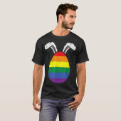 Regenboogvlag Egg Bunny Ears Gay Pride Easter LGBT T-shirt (Voorkant volledig)