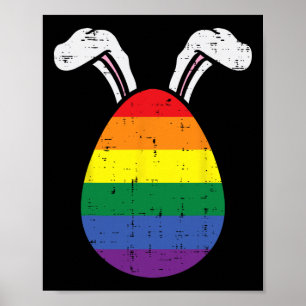 Regenboogvlag Ei Konijnenoren Gay Pride Pasen Lgbt Poster