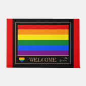 Regenboogvlag en geprivilegieerd huis Mats / LGBT  Deurmat (Voorkant)