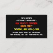 Regenboogvlag, Gay Pride Celebration nodigt Kaart  (Achterkant)