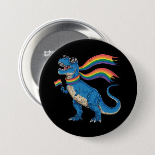 Regenboogvlag Gay Pride Dino Trex Lgbt Ally  Ronde Button 7,6 Cm