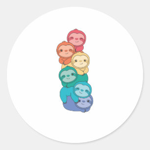 Regenboogvlag Gay Pride Lgbetq Slote Cute Animals Ronde Sticker