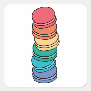 Regenboogvlag Gay Pride Lgbtq Macaron Square Stick Vierkante Sticker