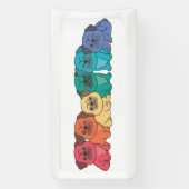 Regenboogvlag Gay Pride Lgbtq Pug Cute Dogs Spandoek (Verticaal)