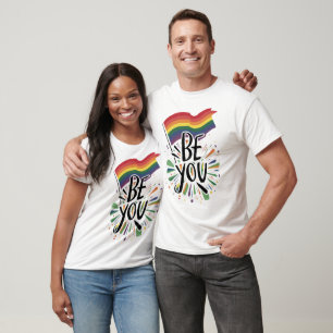 Regenboogvlag Gay Pride Wees jezelf T-shirt