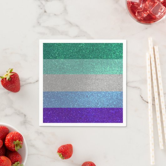 Regenboogvlag Glitter Herenfeest Servet (Insitu)