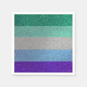 Regenboogvlag Glitter Herenfeest Servet (Voorkant)