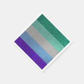 Regenboogvlag Glitter Herenfeest Servet (Hoek)