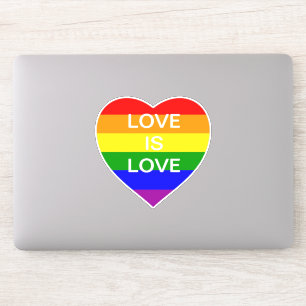 Regenboogvlag hart Gay Pride love is love Sticker
