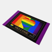 Regenboogvlag, hart & pride House/LGBT Doormat Deurmat (Schuin)