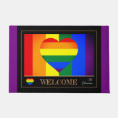 Regenboogvlag, hart & pride House/LGBT Doormat Deurmat (Voorkant)