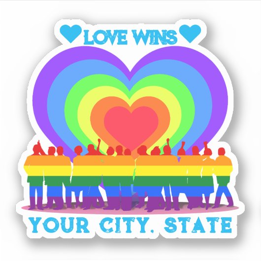 Regenboogvlag Hart Sticker (Voorkant)