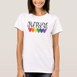 Regenboogvlag harten voor liefde lgbtq t-shirt