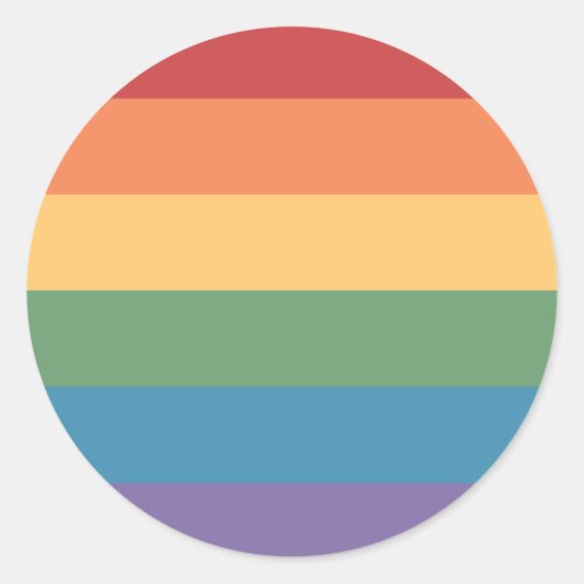 Regenboogvlag Hathered Rond Ronde Sticker (Voorkant)