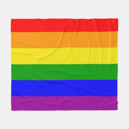 Regenboogvlag HBT Pridekleuren Fleece Deken (Voorkant (Horizontaal))