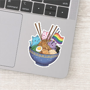 Regenboogvlag Katten Ramen Anime Gay Pride Maand L Sticker