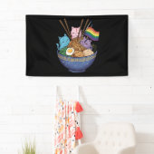Regenboogvlag Katten Ramen Anime Gay Pride Month L Spandoek (Insitu)