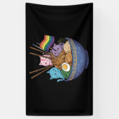 Regenboogvlag Katten Ramen Anime Gay Pride Month L Spandoek (Verticaal)