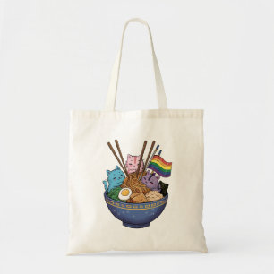 Regenboogvlag Katten Ramen Anime Gay Pride Month L Tote Bag