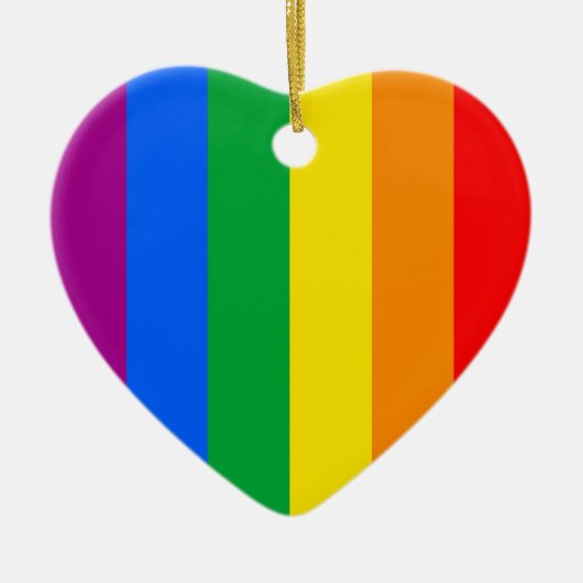 Regenboogvlag Keramisch Ornament (Voorkant)