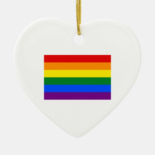 Regenboogvlag Keramisch Ornament (Voorkant)